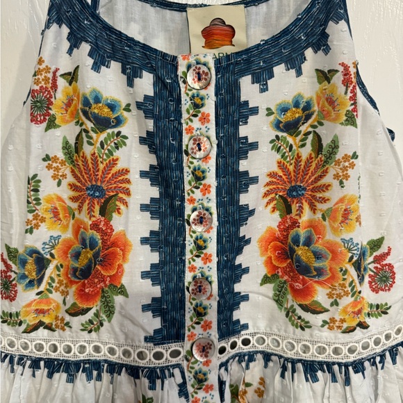 Farm Rio Off-White Delicate Garden Midi Dress - Picture 7 of 16